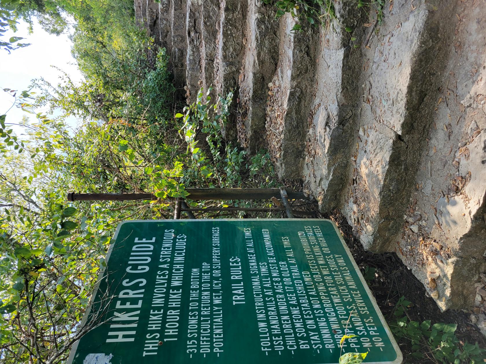 Stone steps and wooded trail at Lakeside Forest Wilderness Area in Branson Missouri