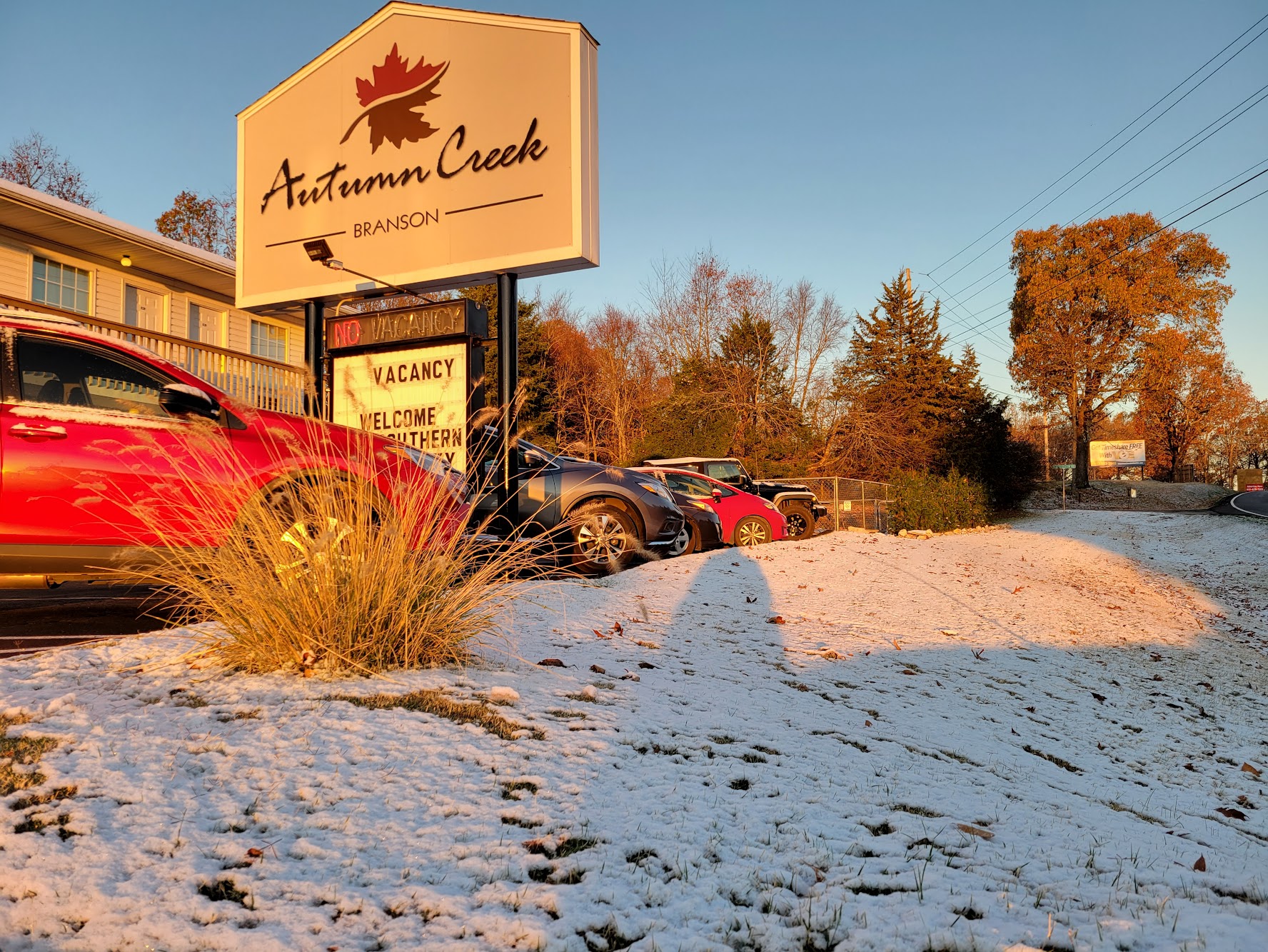 Branson in winter with seasonal lights and attractions