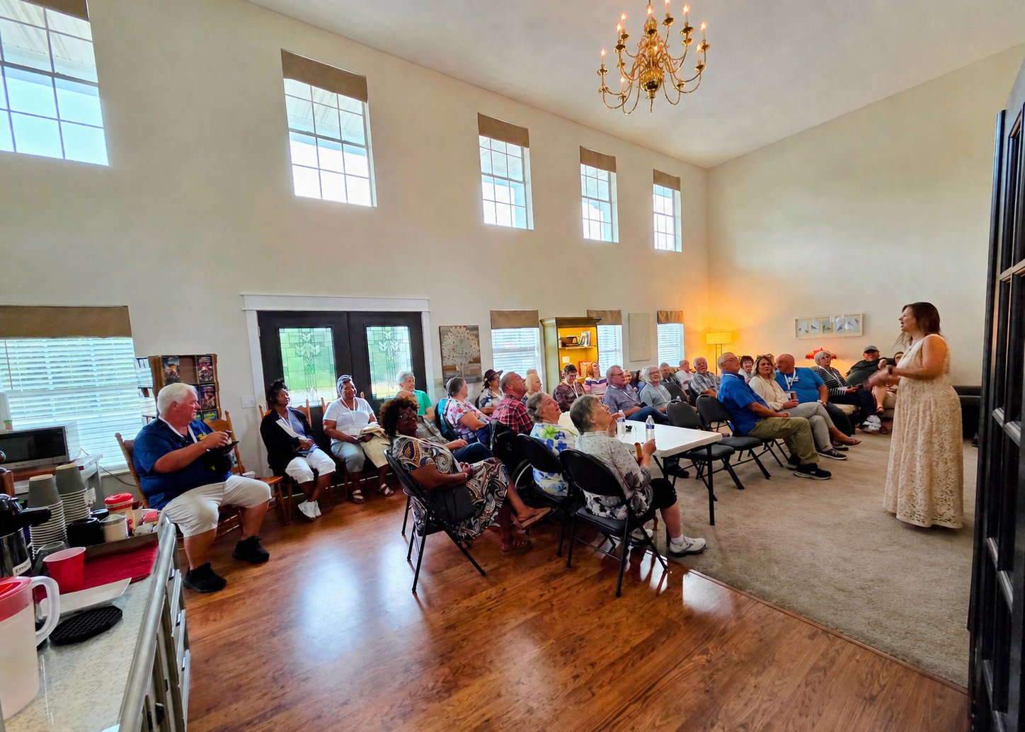 Group gathering together in the Great Room at Autumn Creek Branson
