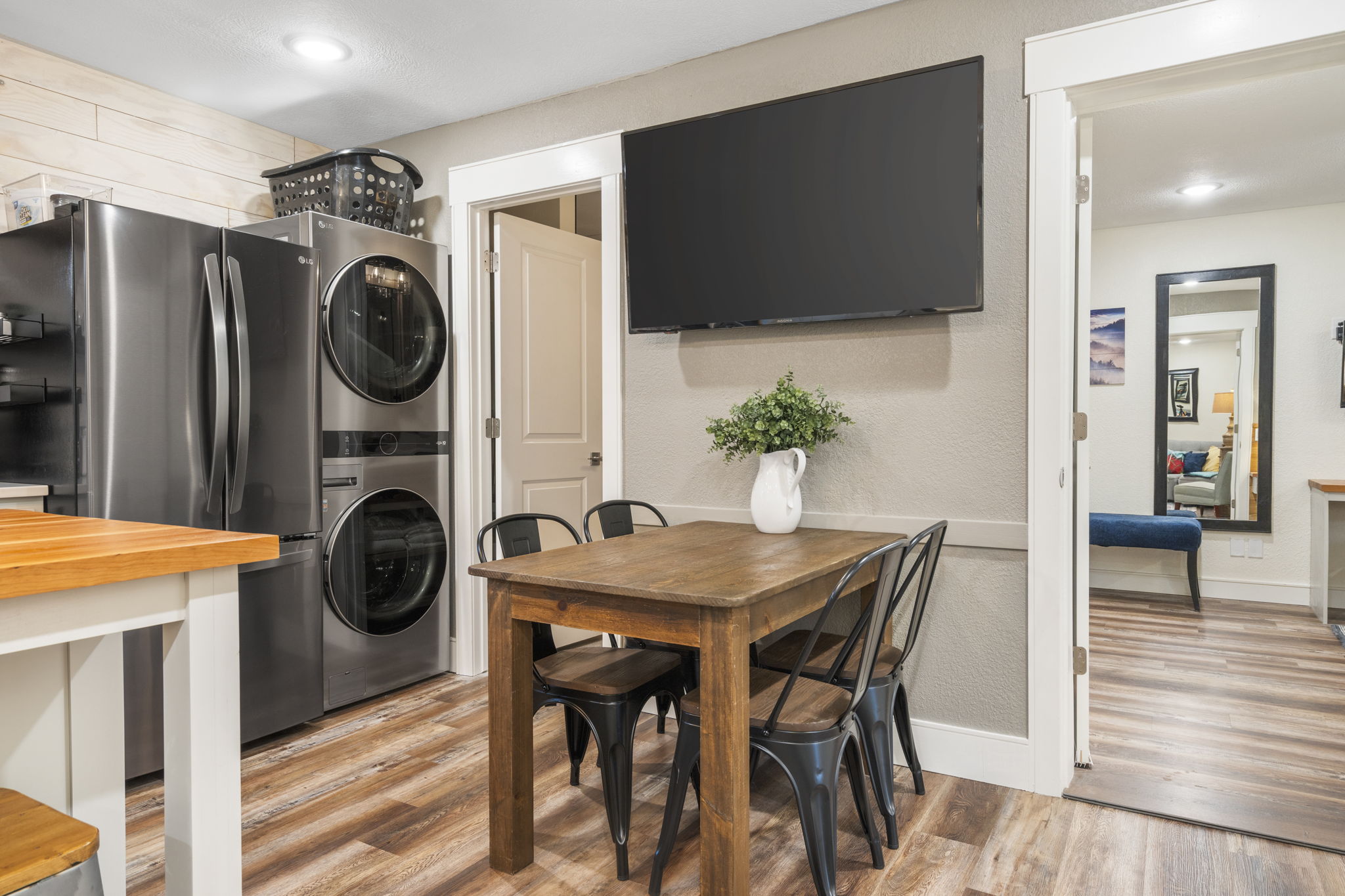 Full-size washer and dryer in the Two-Bedroom Suite